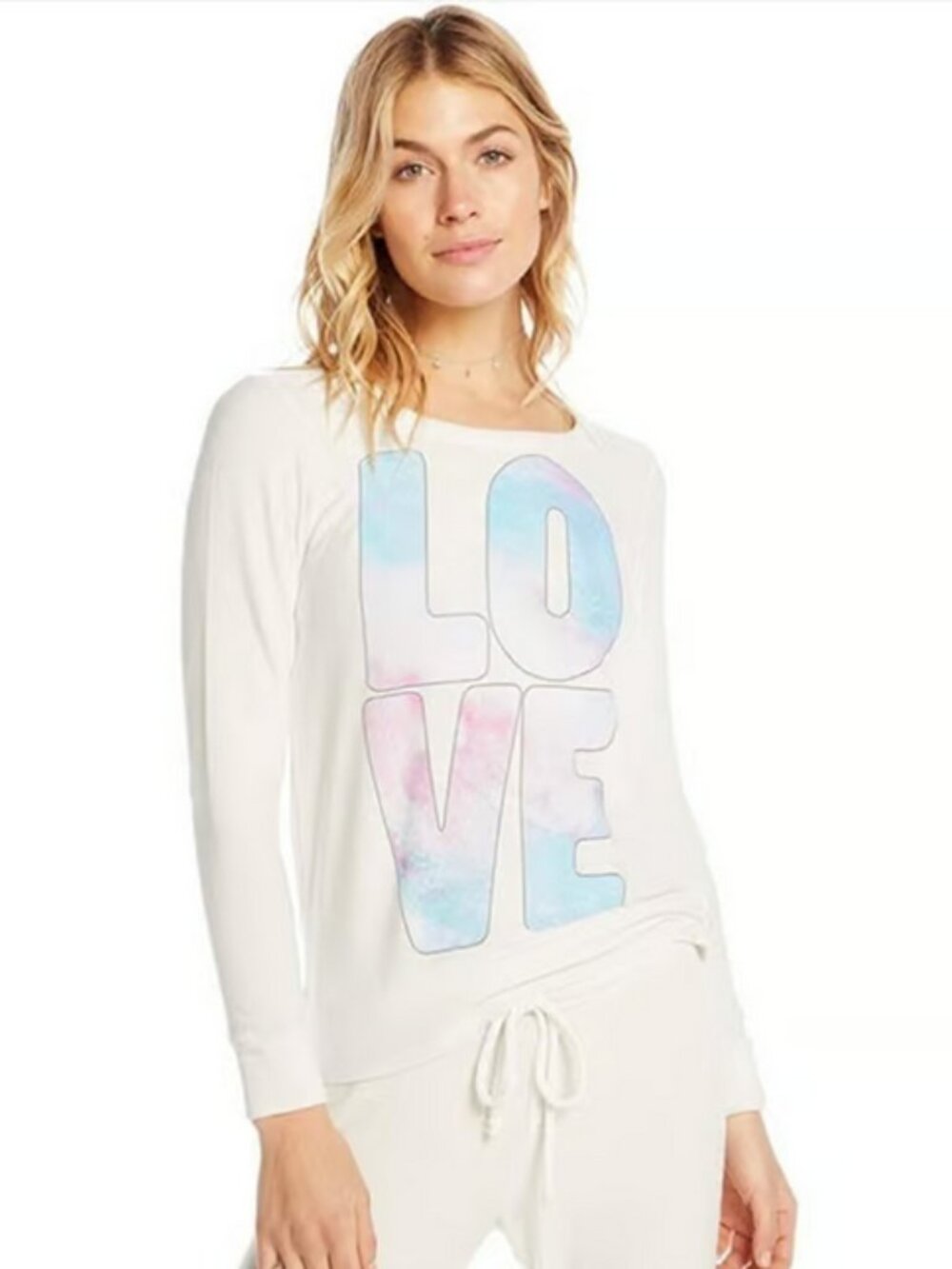Chaser LOVE Sweatshirt Ivory Candy Pastel Print Pullover Plus Size 2X – NWT